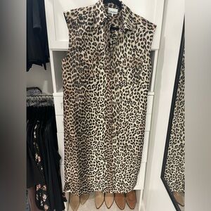 Ganni leopard print sleeveless dress